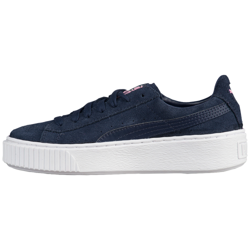 PUMA Suede Platform - Girls' Grade School - Navy / White