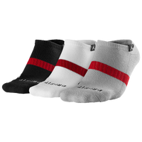 Jordan Dri-Fit No Show 3 Pack Socks - Black / White