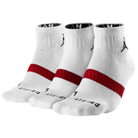 Jordan Dri-Fit Low Quarter 3 Pack Socks - White / Red