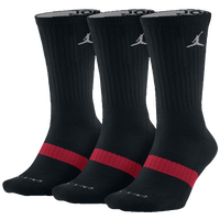 Jordan Dri-Fit Crew Sock 3 Pack - Black / Red