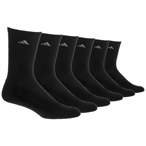 adidas Athletic 6-Pack Crew Socks - Men's - All Black / Black