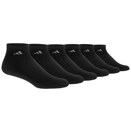 adidas Athletic 6-Pack Quarter Socks - Men's - Black / Black