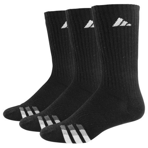 adidas 3-Stripe 3 Pack Crew Socks - Men's - Black / White