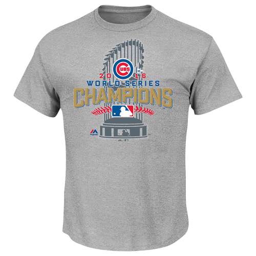 Majestic MLB World Series T-Shirt - Men's - Chicago Cubs - Grey / Gold