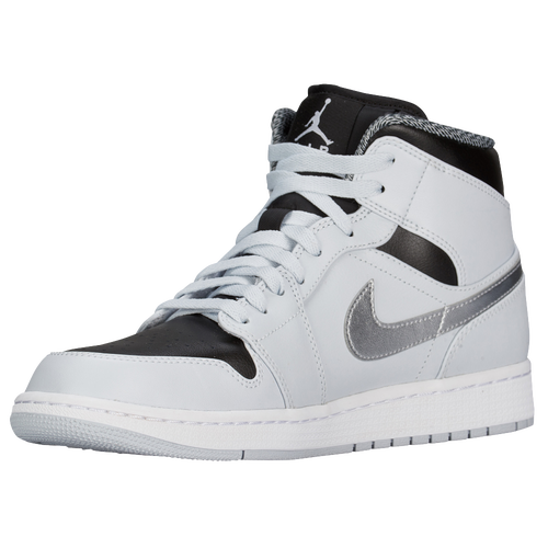 Jordan AJ1 Mid - Men's - White / Silver