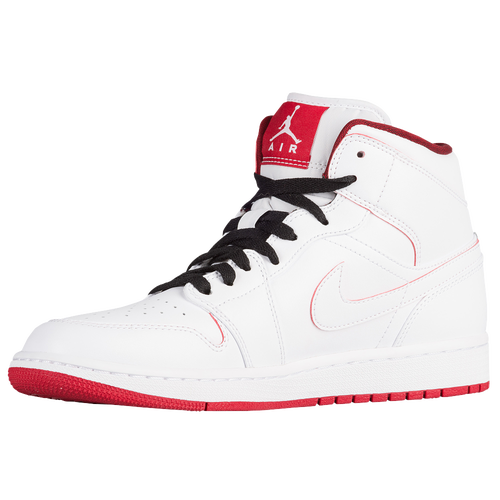 Jordan AJ1 Mid - Men's - White / Red
