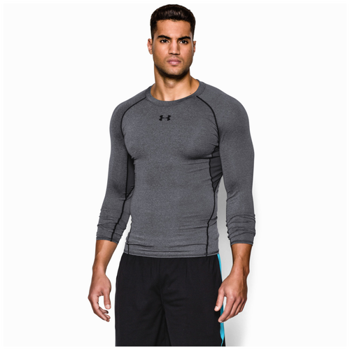 Under Armour HeatGear Armour Comp L/S T-Shirt - Men's - Grey / Black