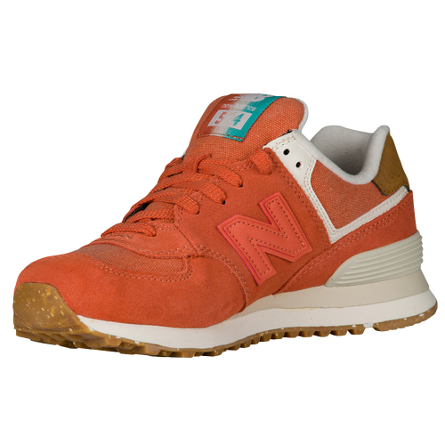 New Balance 574 - Women's - Orange / Off-White