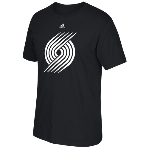 adidas NBA Prime Logo T-Shirt - Men's - Portland Trail Blazers - Black / White