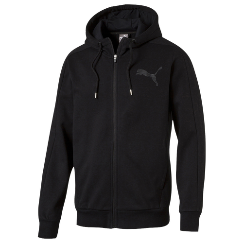 PUMA P48 Core Full Zip Hoodie - Men's - All Black / Black