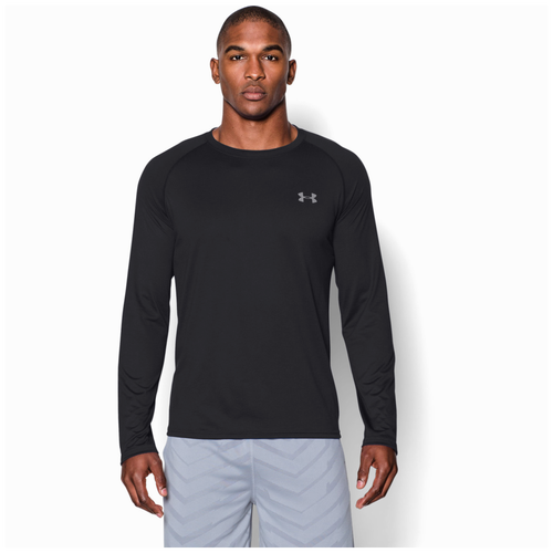 Under Armour HeatGear Tech L/S T-Shirt - Men's - All Black / Black