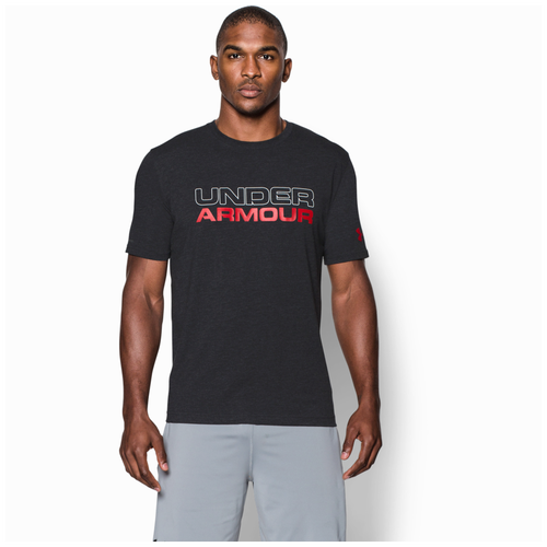 Under Armour Stacked Wordmark Cotton T-Shirt - Men's - Black / White