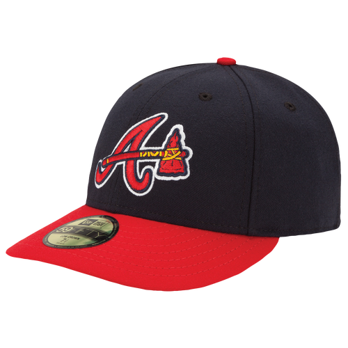 New Era MLB 59Fifty Low Profile Authentic Cap - Men's - Atlanta Braves - Navy / Red