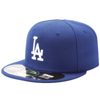 New Era MLB 59Fifty Authentic Cap - Men's - Los Angeles Dodgers - Blue / Blue