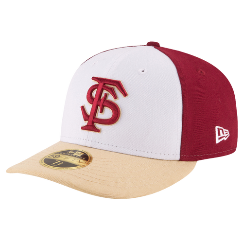 New Era College 59Fifty Front & Center Low Profile - Men's - Florida State Seminoles - White / Cardinal