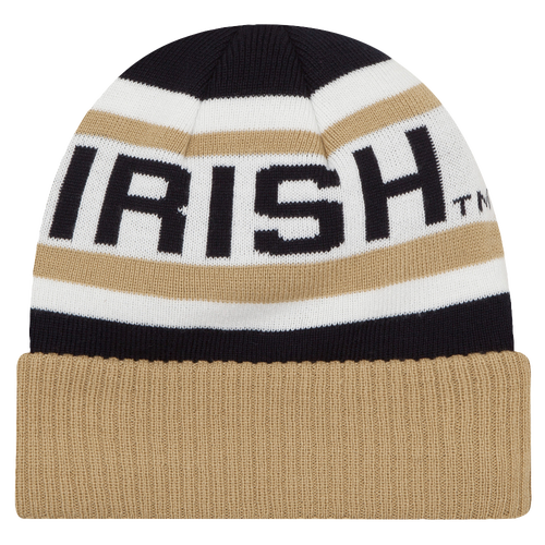 New Era College Biggest Fan Knit - Men's - Notre Dame Fighting Irish - Tan / White