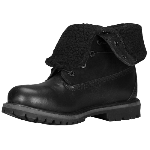 Timberland Teddy Fleece Fold Down Boots - Women's - All Black / Black