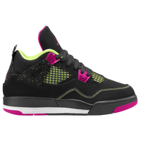 Jordan Retro 4 - Girls' Preschool - Black / Pink