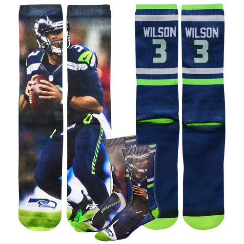 For Bare Feet NFL Sublimated Player Socks -  Russell Wilson - Seattle Seahawks - Multicolor / Multicolor