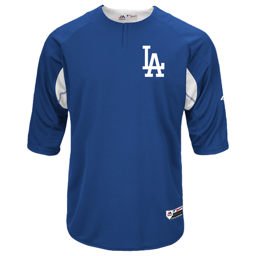 Majestic MLB Player On Field BP Top - Men's - Los Angeles Dodgers - Blue / White