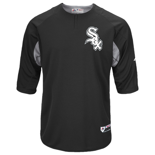 Majestic MLB Player On Field BP Top - Men's - Chicago White Sox - Black / Grey