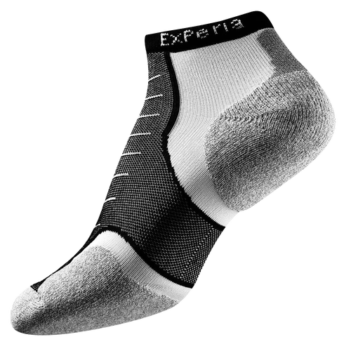 Thorlo Cushioned Heel Micro Mini Running Socks - Black / White