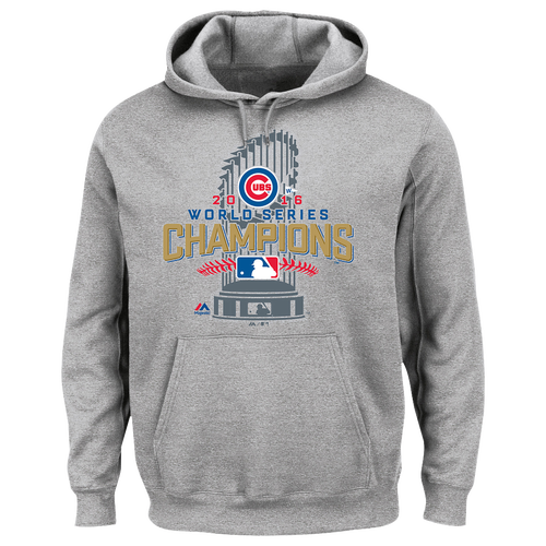Majestic MLB World Series Hoodie - Men's - Chicago Cubs - Grey / Gold