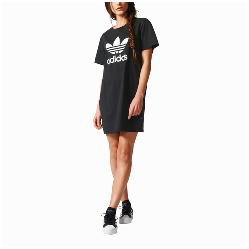 adidas Originals Trefoil T-Shirt Dress - Women's - Black / White