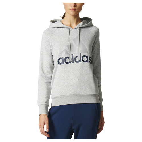 adidas Athletics Linear Logo Hoodie - Women's - Grey / Navy
