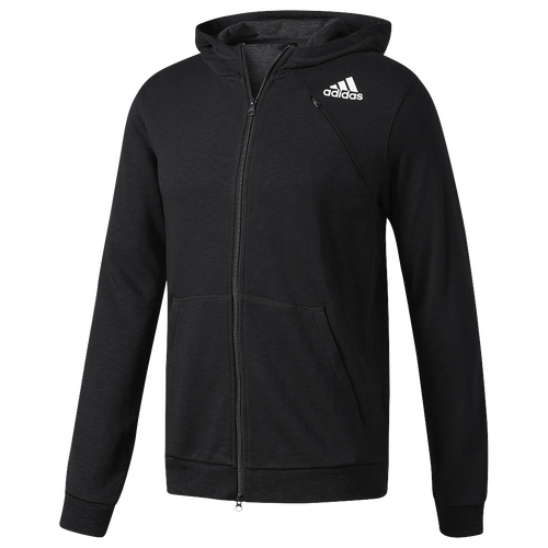 adidas Cross-Up Full Zip Hoodie - Men's - All Black / Black