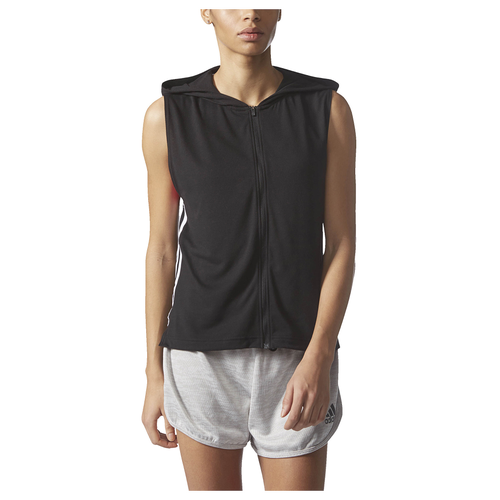 adidas Athletics Show Your Stripes Sleeveless Hoodie - Women's - Black / White