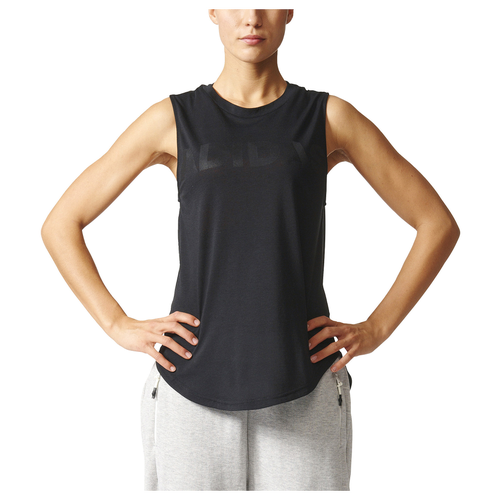 adidas Athletics Away Day Sleeveless T-Shirt - Women's - All Black / Black