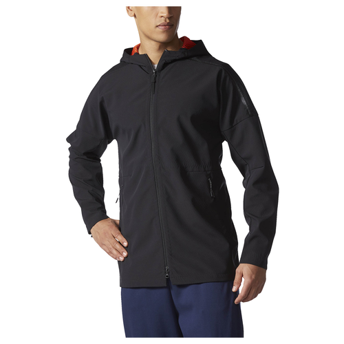 adidas Athletics ZNE 90/10 Full Zip Hoodie - Men's - Black / Orange