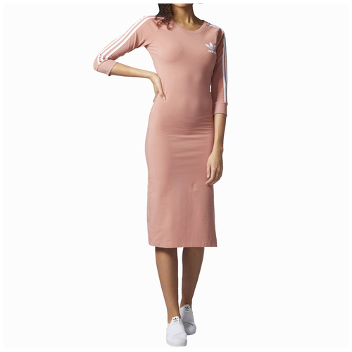 adidas Originals Three Stripes Dress - Women's - Pink / White