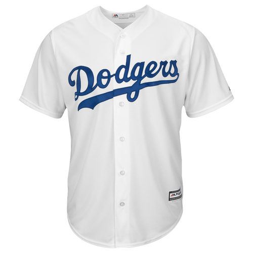 Majestic MLB Cool Base Player Jersey - Men's -  Clayton Kershaw - Los Angeles Dodgers - White / Blue