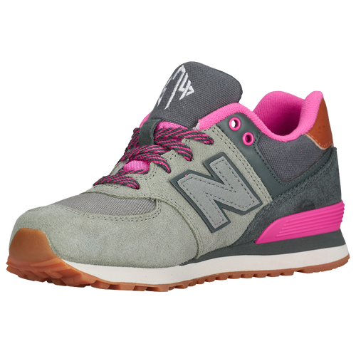 New Balance 574 - Girls' Grade School - Grey / Pink