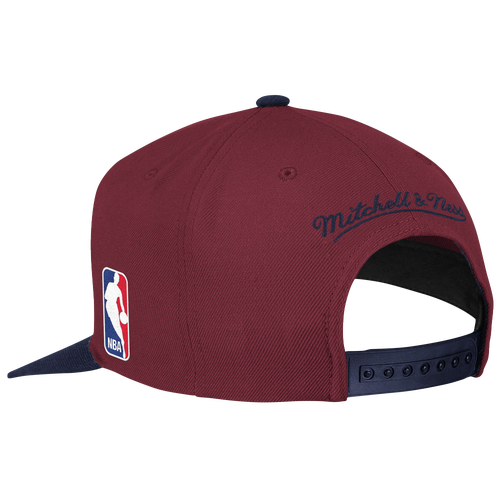 Mitchell & Ness NBA XL Logo Two-Tone Snapback - Men's - Maroon / Navy