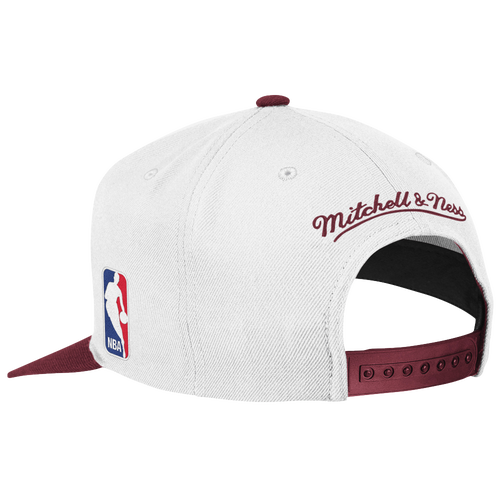Mitchell & Ness NBA XL Logo Two-Tone Snapback - Men's - White / Maroon
