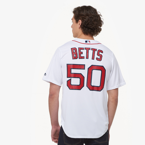 Majestic MLB Cool Base Player Jersey - Men's -  Mookie Betts - Boston Red Sox - White / Red