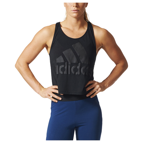 adidas Athletics Cropped Image Tank - Women's - Black / Grey