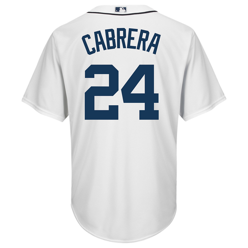 Majestic MLB Cool Base Player Jersey - Men's -  Miguel Cabrera - Detroit Tigers - White / Navy