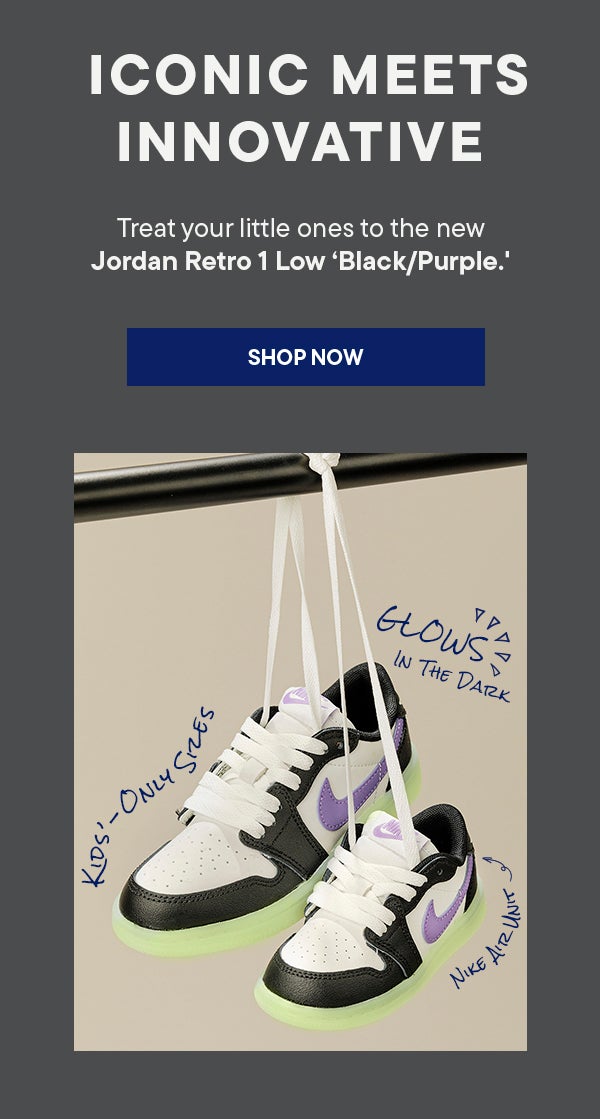 Jordan Retro 1 Low ‘Black/Purple’ | SHOP NOW