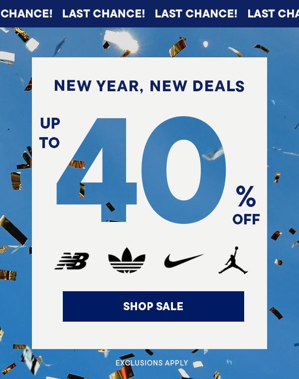 New Year, New Deals - Up to 40% Off | SHOP SALE (EXCLUSIONS APPLY)