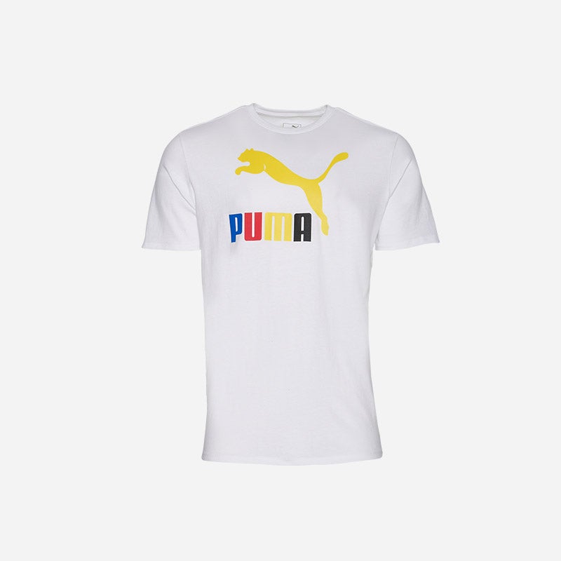 Shop the Men's PUMA Archive Life T-Shirt in white/multi.
