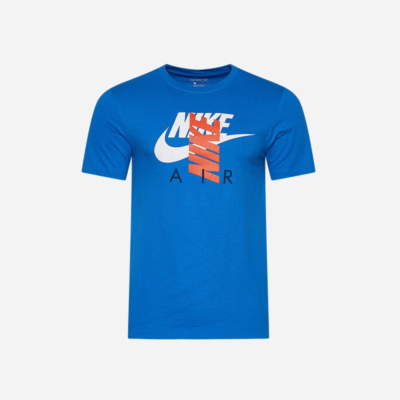 Shop the Men's Nike Graphic T-shirt in blue/orange.