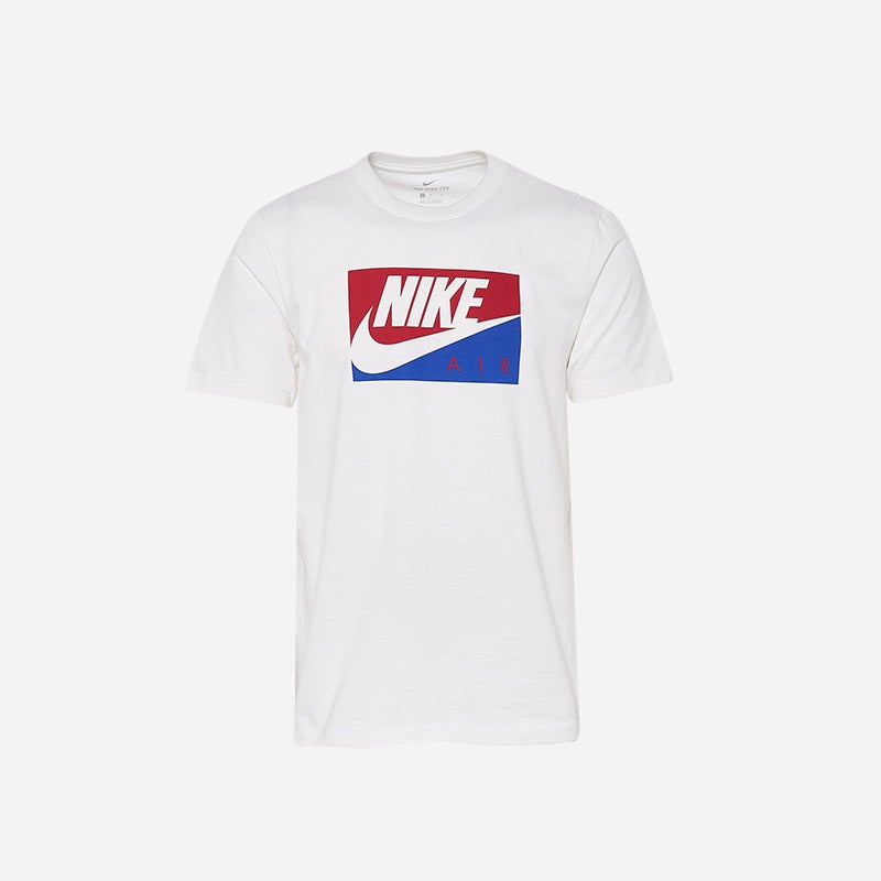 Shop the Men's Nike Boxed Air T-shirt in white/red/blue.