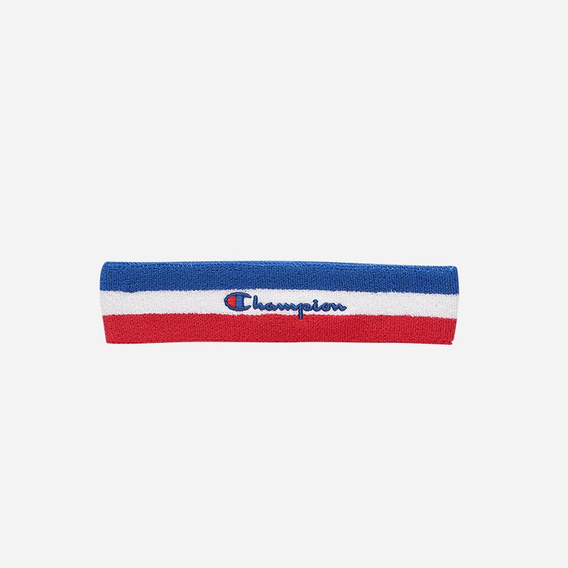Shop the Men's Champion Headband in blue/white/red.