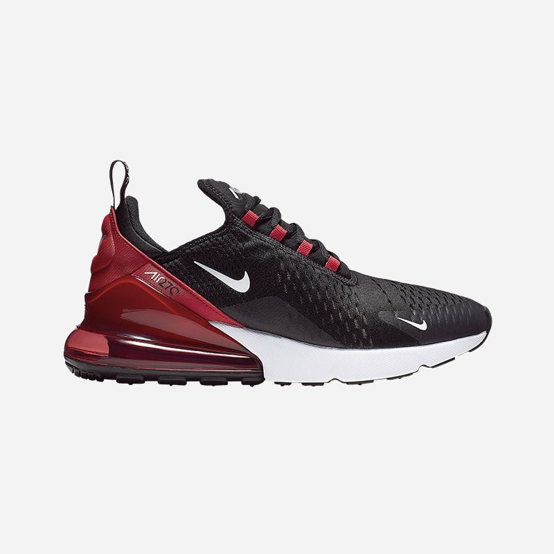 Shop the Men's Nike Air Max 270 in Black/White/University Red/Anthracite.