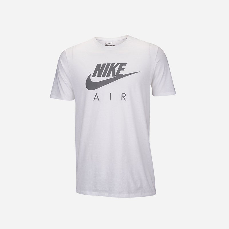 Shop the Men's Nike Air T-Shirt in white/silver.