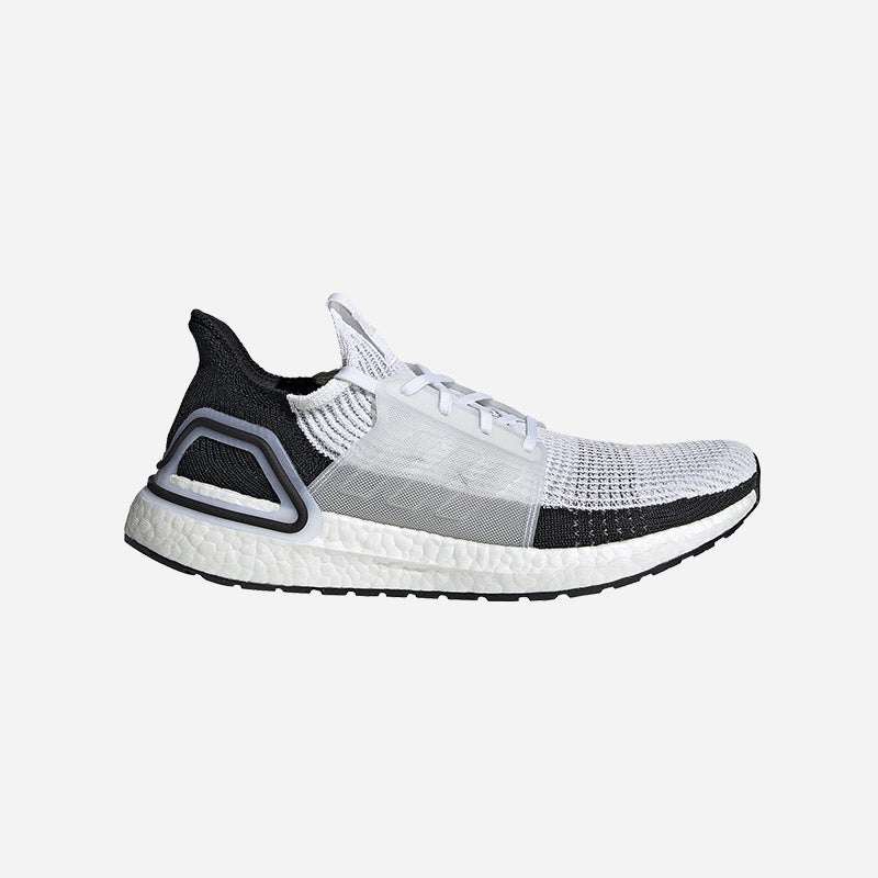 Shop the Men's adidas Ultraboost 19 in White/Core Black/Grey Four.